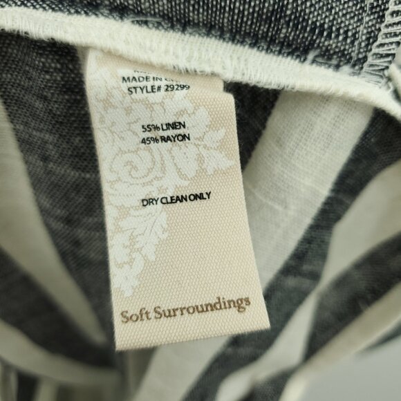 NWT Soft Surroundings Striped Linen-Blend Cold Shoulder Sunset Tunic Top M - Picture 15 of 16